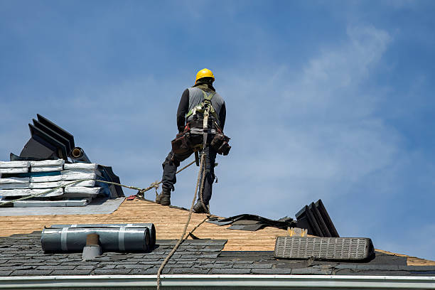 Professional Gutter Installation technician working in Charlemont, MA